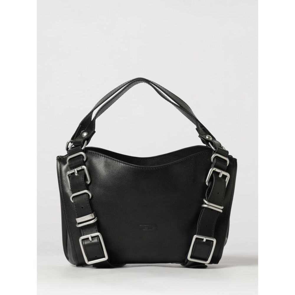 Diesel Women Diesel D-One Calf Leather Handbag With Oval D Logo And Rhinestones
